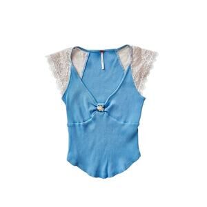urban outfitters blue lace crop tank - size XS
